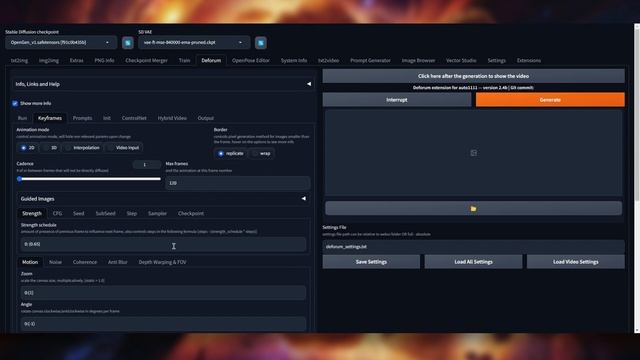 Guida ANIMAZIONI DEFORUM Su STABLE DIFFUSION // WebUI Automatic1111