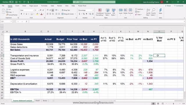 Variance Analysis (vs budget and prior year) смотреть онлайн