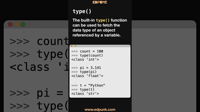 [Day 16] Checking the Data Type of a Python Object | Learn Python | Dark Mode #100daysofpython смотреть онлайн