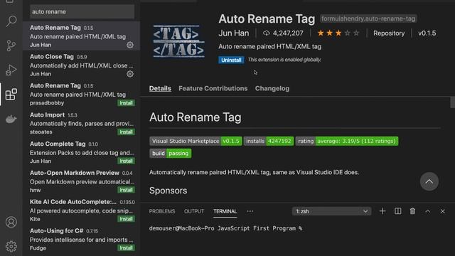 How to install Auto Rename Extension in Visual Studio Code | Visual Studio Code Extensions. смотреть онлайн