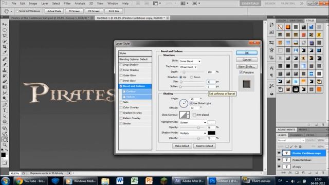 How to make a Pirates of the Caribbean Text in Photoshop смотреть онлайн
