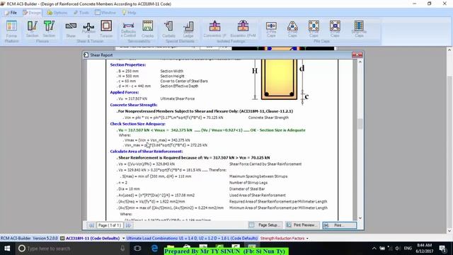 3 How to design Shear RC beam with RCM ACI Builder смотреть онлайн