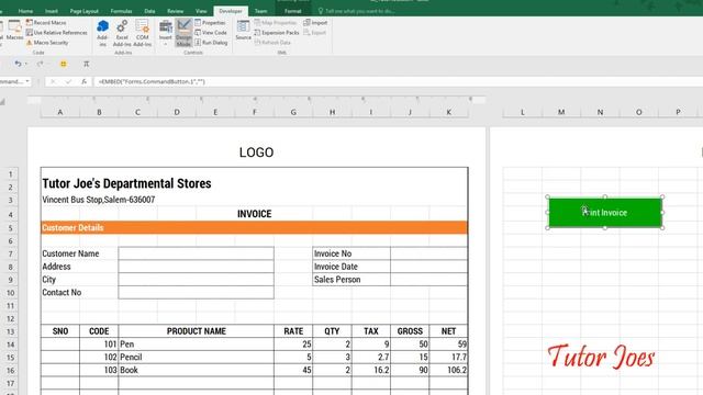 GST Bill in Excel : Print Invoice Using Excel VBA in Tamil смотреть онлайн