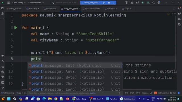 #8 Strings in Kotlin | Strings Data Type | Data Types in Kotlin | SharpTechSkills #programming смотреть онлайн