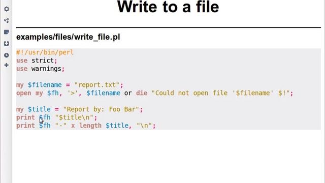 Beginner Perl Maven tutorial: 3.10 - write to file смотреть онлайн