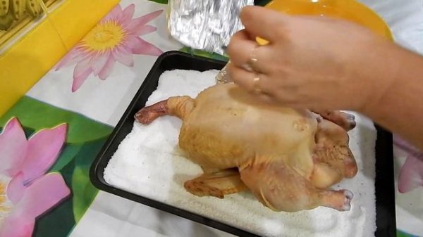 Курица на соли, cooking with love.