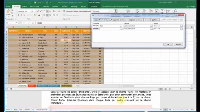 MOS Excel2016 projet1-A avec Ghassane LYAKIDI смотреть онлайн