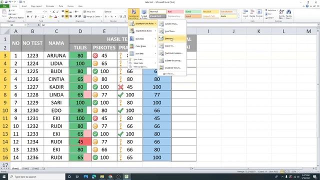 Memberi Warna pada Angka dengan Fungsi Conditional Formatting di excel смотреть онлайн