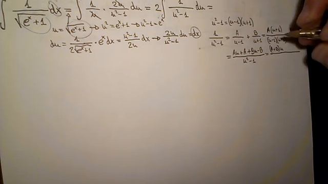 Integral of 1/sqrt(e^x+1) (substitution + partial fraction decomposition) смотреть онлайн