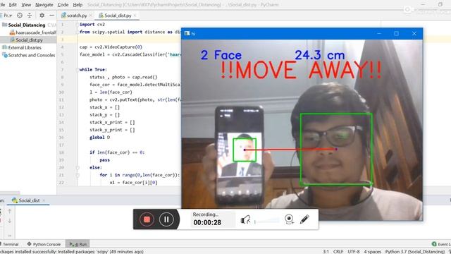 Social Distancing Using OpenCV смотреть онлайн