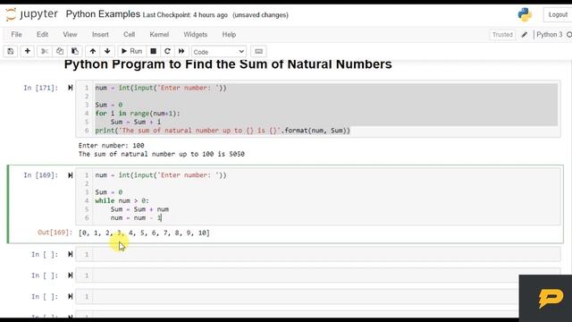 Python Program to Find the Sum of Natural Numbers смотреть онлайн