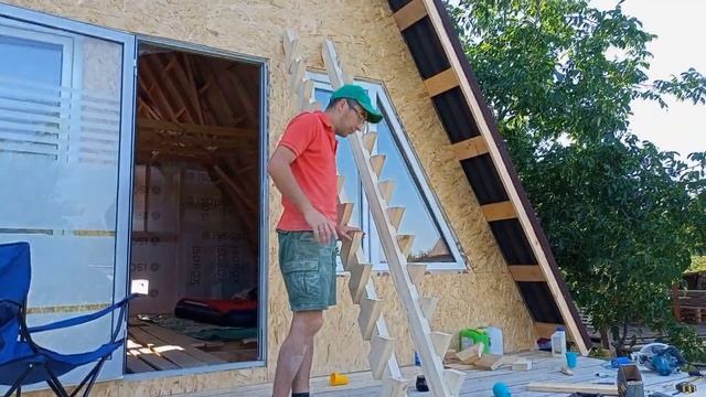 10 Лестница на второй уровень A-frame Бани 6х8 смотреть онлайн