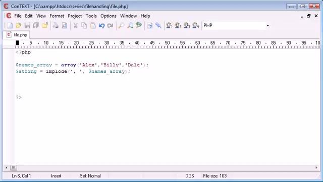 Beginner PHP Tutorial 81 The implode Function with File Handling Exa смотреть онлайн