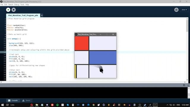 Piet Mondrian Grid - Circle Trail | Java Processing смотреть онлайн