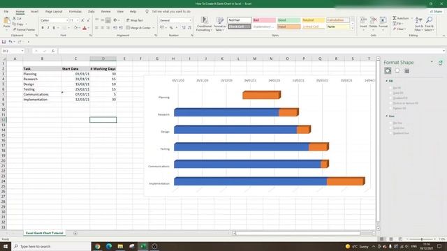 How To Create A Gantt Chart In Excel - The Easiest Way! смотреть онлайн