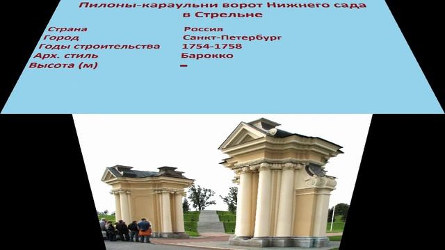 Пилоны-караульни ворот Нижнего сада в Стрельне (Санкт-Петербург) смотреть онлайн
