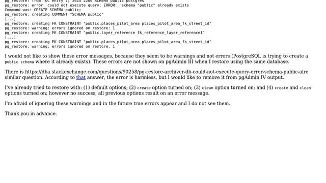 Databases: pgAdmin IV and PostgreSQL 12.0: ERROR: schema "public" already exists смотреть онлайн
