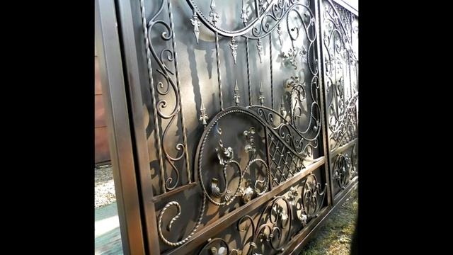 Пример украшение ворот готовые элементы холодной ковки, литье узор рисунок смотреть онлайн