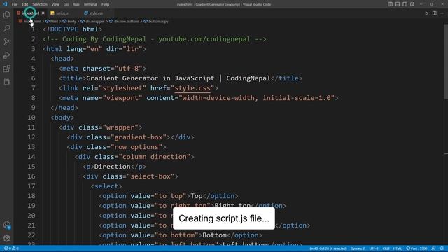 Build A Gradient Color Generator in HTML CSS & JavaScript | Gradient Generator in JavaScript смотреть онлайн
