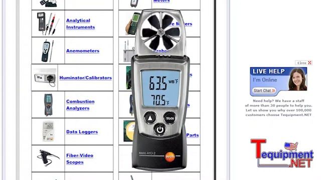 testo 416 Vane Anemometer смотреть онлайн