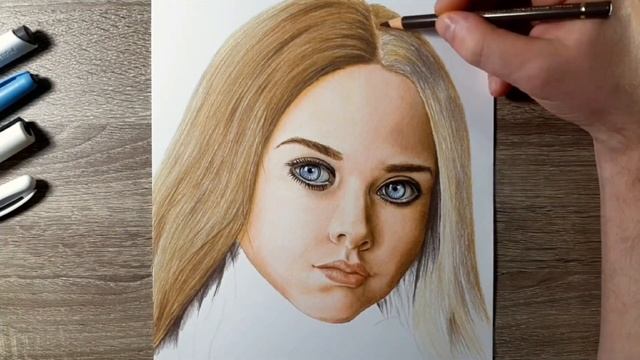 Drawing MEGAN The Doll. Speed Video Drawn With Pencils. Рисунок МЕГАН кукла. Нарисовано карандашами