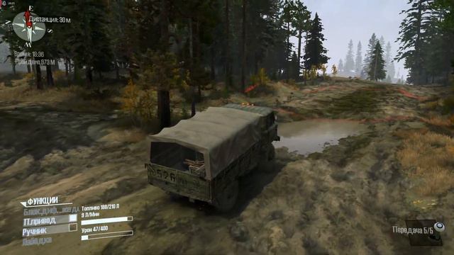 MudRunner: Spintires • Прохождение • Карта Болото # 2. Мощь и сила СССР: УРАЛ-375 • Тащим фургон смотреть онлайн