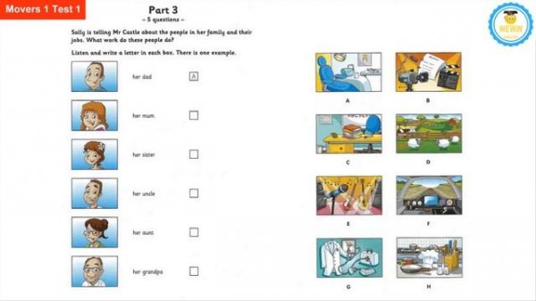 Movers 1 TEST 1 Authentic Examination Papers - Listening TEST 1