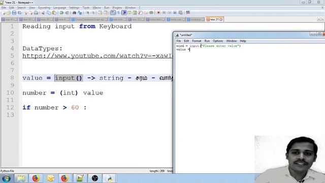 Get Input from User - - Python in Tamil for Beginners - Payilagam - Muthuramalingam смотреть онлайн