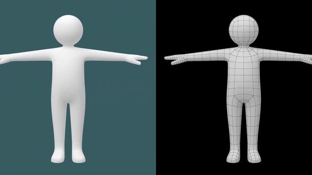 Baby Child Stickman in T-Pose (3D Model preview) смотреть онлайн