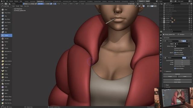 Blender 3D Character Creation (Timelapse) - Sculpting Zero Two смотреть онлайн