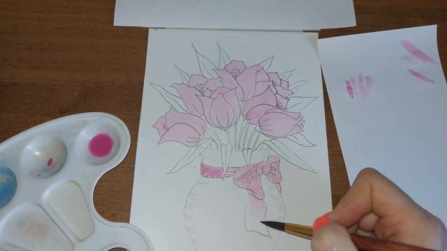 Скетчинг для начинающих. Красивый букет в вазе смотреть онлайн