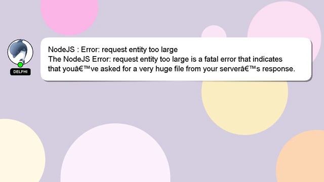 NodeJS : Error: request entity too large смотреть онлайн
