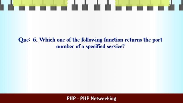 PHP - PHP Networking MCQ Questions смотреть онлайн