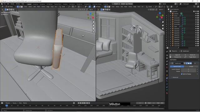 Isometric room 3D Blender tutorial смотреть онлайн