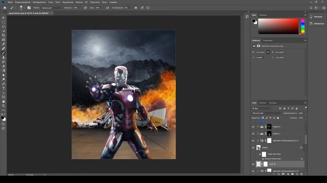 Speed art Iron Man / Железный человек | Nikas artt | photoshop смотреть онлайн