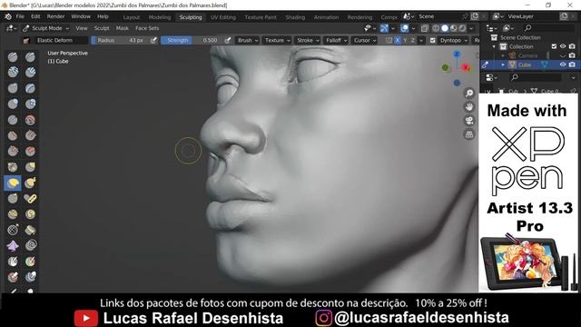 Portrait Sculpting - Blender 3D timelapse смотреть онлайн