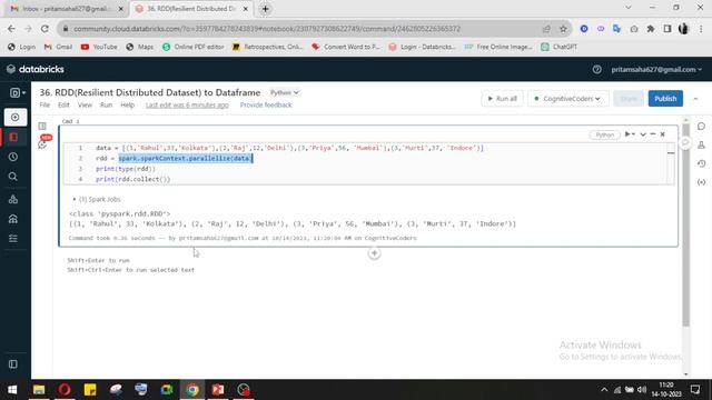 How to convert RDD to Dataframe in PySpark | Databricks Tutorial | Data Engineering смотреть онлайн