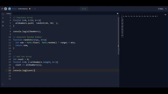 JS Class Example Counting Populating and Counting Arrays смотреть онлайн