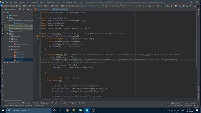 Practice Constraints layout IN_KOTLIN Android Studio смотреть онлайн
