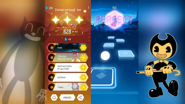 Cartoon cat run away vs bendy and the ink miatriss-Tiles Hop смотреть онлайн