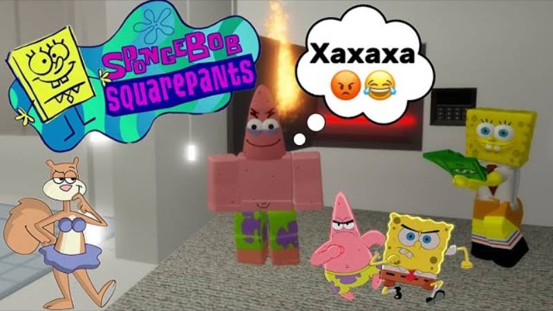 СТАЛИ С СИМБОЙ ПРЕСТУПНИКАМИ В КОСТЮМАХ СПАНЧ БОБА И ПАТРИКА🤣В БРУКХЕЙВЕН РП🏡 Roblox смотреть онлайн