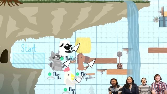 Stumpt Plays - Ultimate Chicken Horse - #2 - Waterfalls (4 Player Gameplay) смотреть онлайн