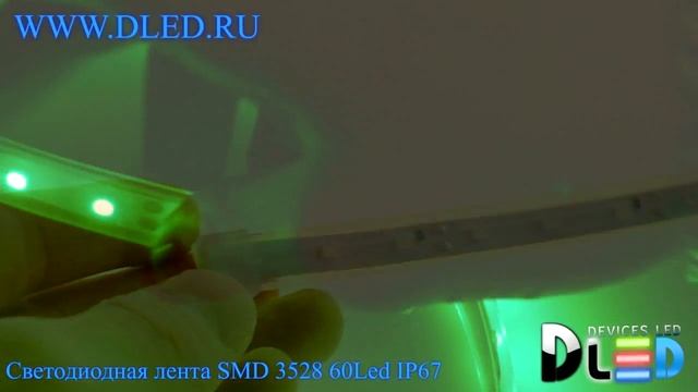 Влагозащищенная светодиодная лента в трубке SMD 3528 (60 LED) IP67 Зеленый смотреть онлайн