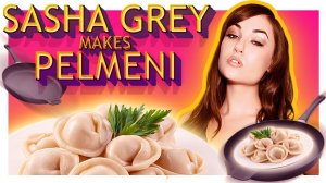 Can Sasha cook Russian food? // Саша Грей готовит пельмени (Перевод)