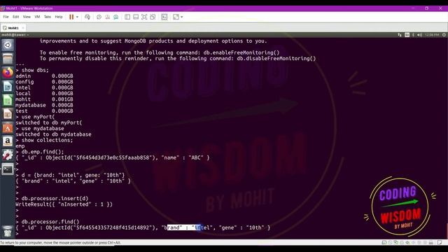 Learn MongoDB, Basic Commands video 3 смотреть онлайн