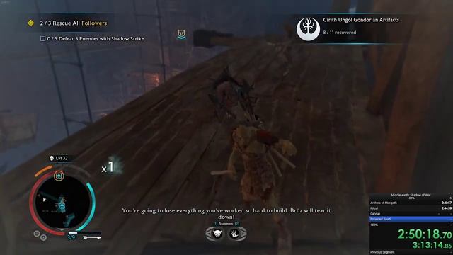 Shadow of war 100% speedrun (World Record) 6:22:46/5:37:31 w/o loads смотреть онлайн