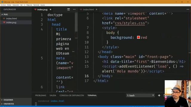 Curso Pug Desde Cero 4 Agregar scripts y estilos смотреть онлайн