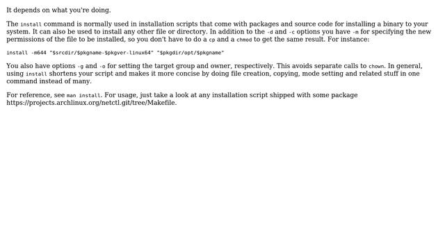 Unix & Linux: Why use install rather than cp and mkdir? (4 Solutions!!) смотреть онлайн