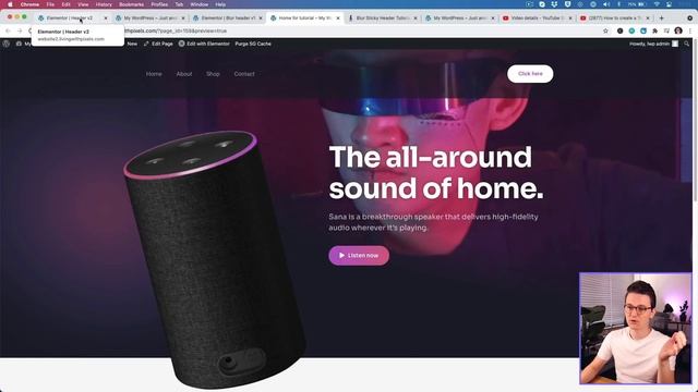 How to create a Blurry Transparent Sticky Header in Elementor смотреть онлайн