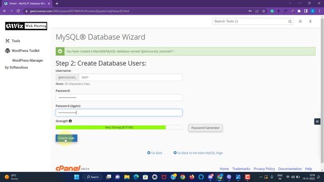 How to Create MYSQL databases and its users in cPanel | Connect to database | Hindi | GWiz Academy смотреть онлайн